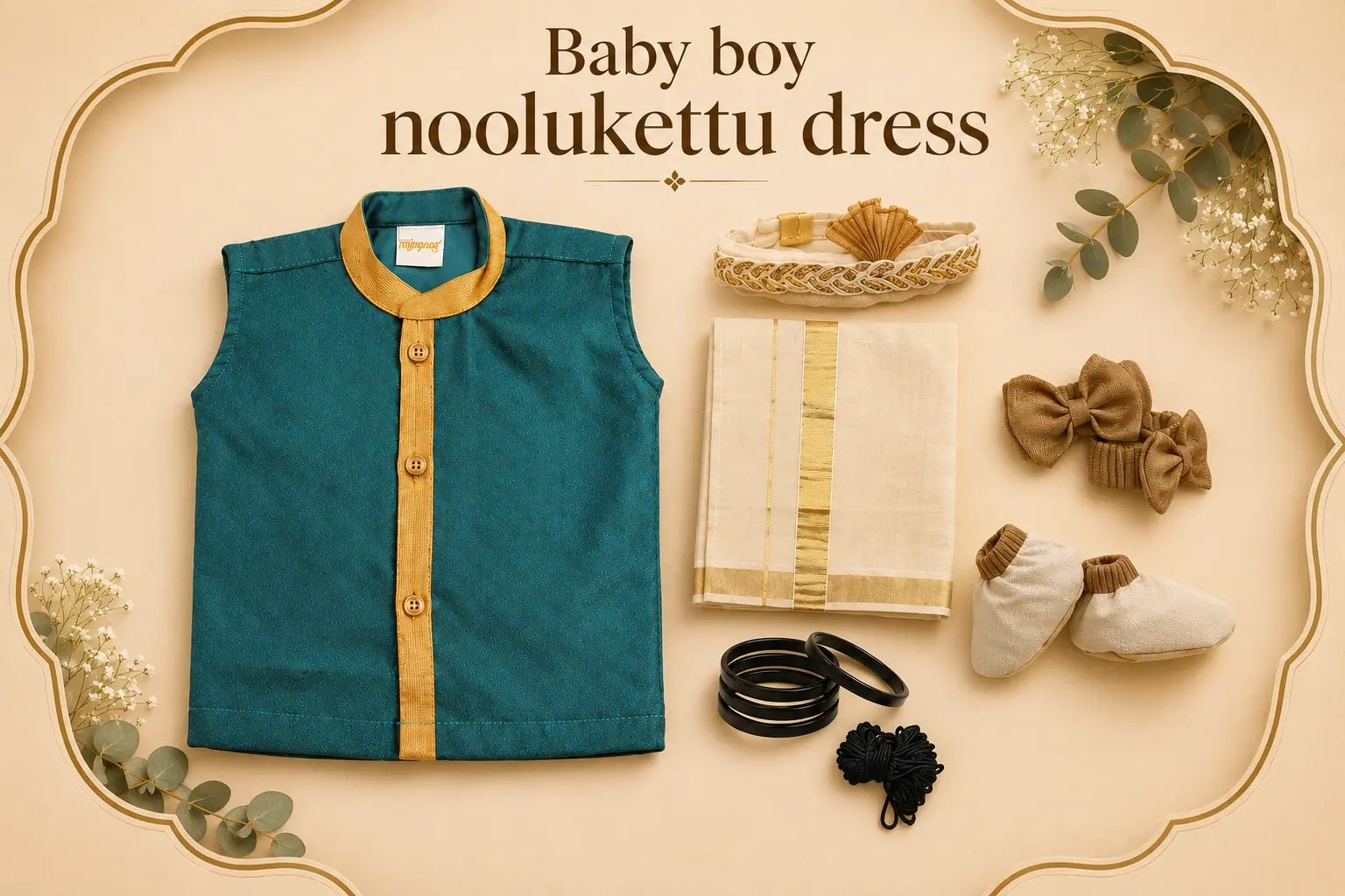 NOOLUKETTU SHIRT & DHOTHI-KASAVU B10 PEACOCK GREEN - Image 2
