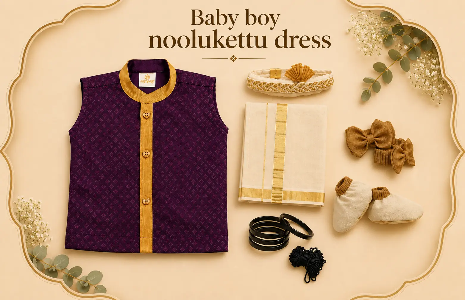 NOOLUKETTU SHIRT & DHOTHI-KASAVU B10 VIOLET - Image 2