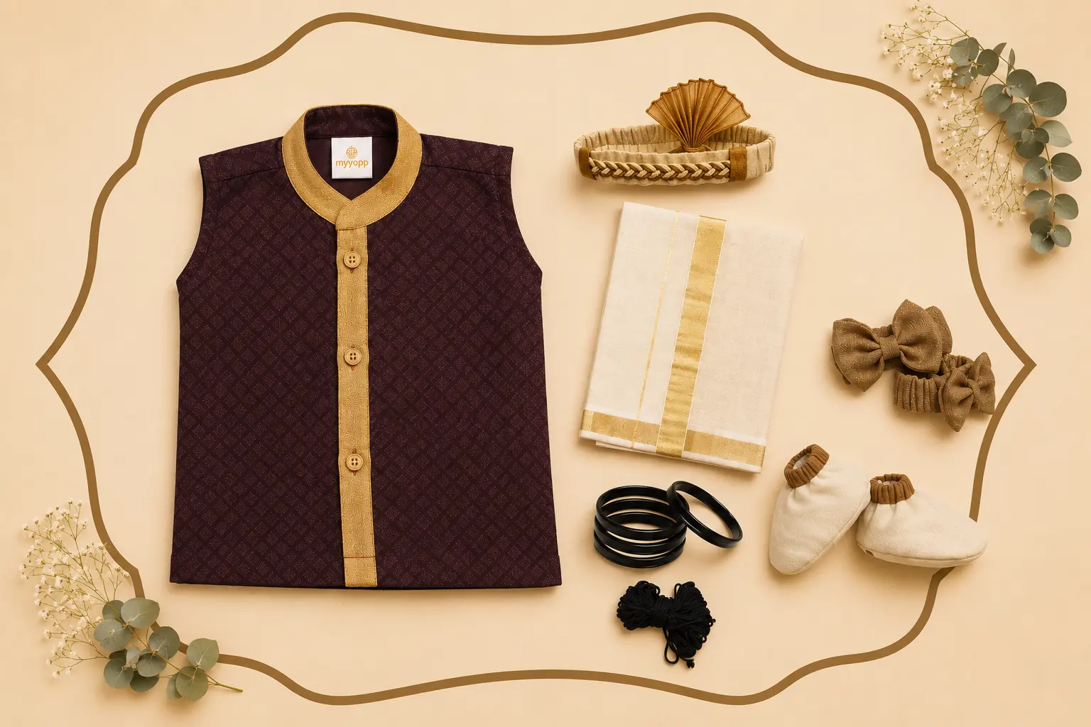 NOOLUKETTU SHIRT & DHOTHI-KASAVU B10 COFFEE - Image 2