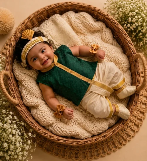 NOOLUKETTU SHIRT & VESHTI-KASAVU B14 DARK GREEN