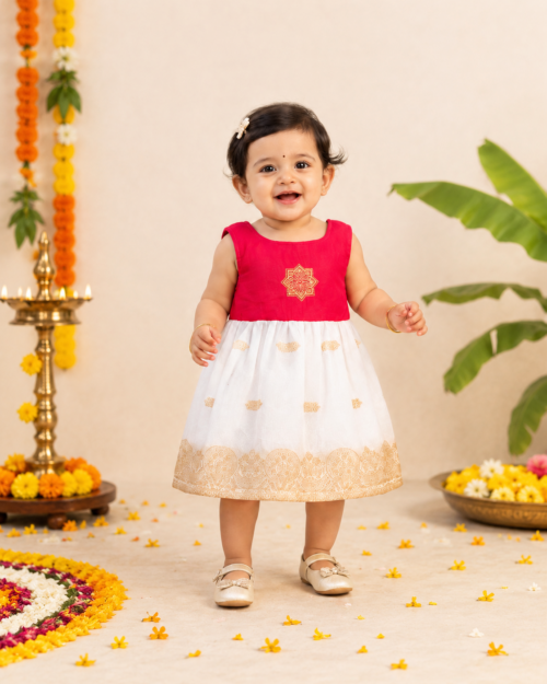 PREMIUM BABY GIRL ONAM OUTFIT-"NITHARA"👧🌸