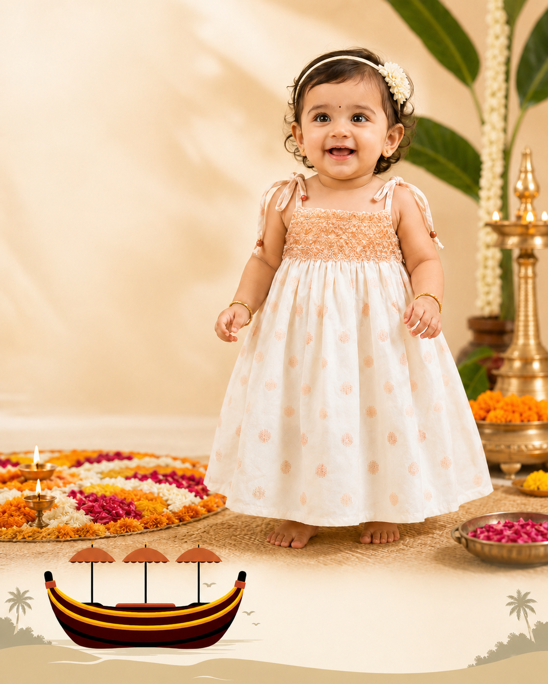 PREMIUM BABY GIRL SLEEVELESS KNOT FROCK-"NILA"π§πΈ