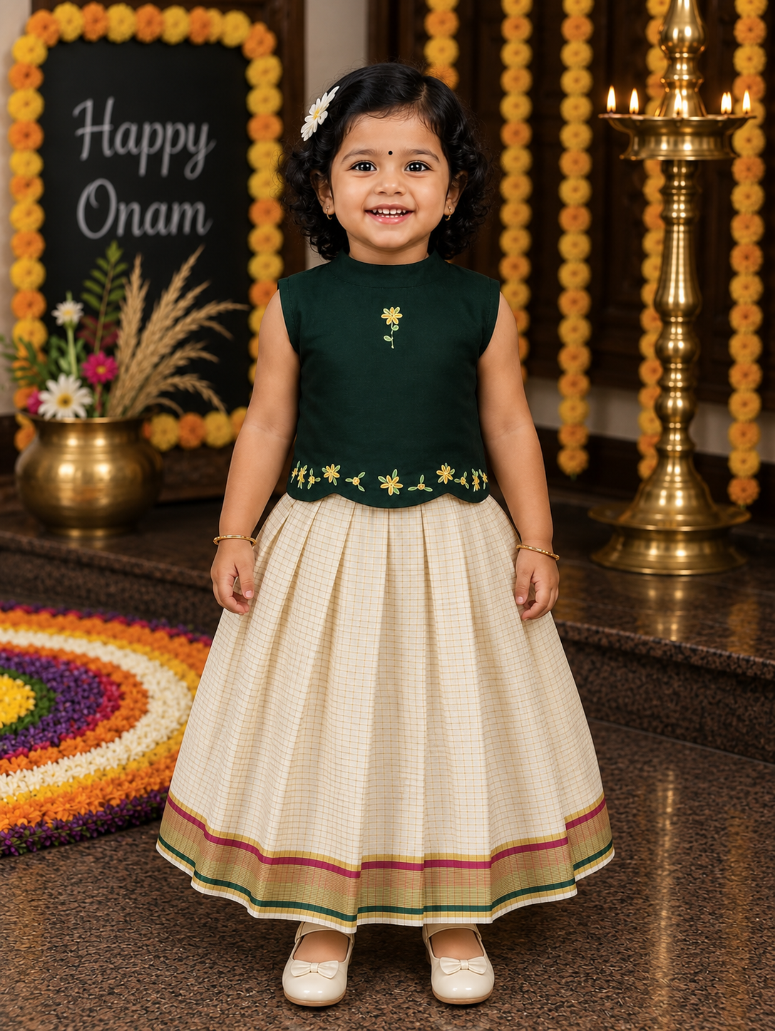 PREMIUM BABY GIRL ONAM OUTFIT-"VAIGA"π§πΈ