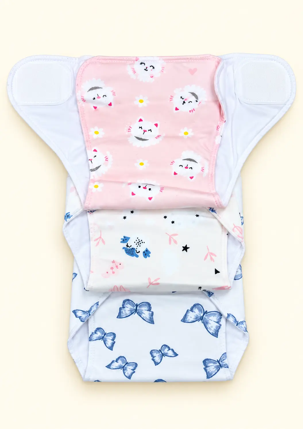 HOSIERY COTTON 3-PIECE PADDED VELCRO NAPPY SET β COLOR πΌβοΈπ€ - Image 3