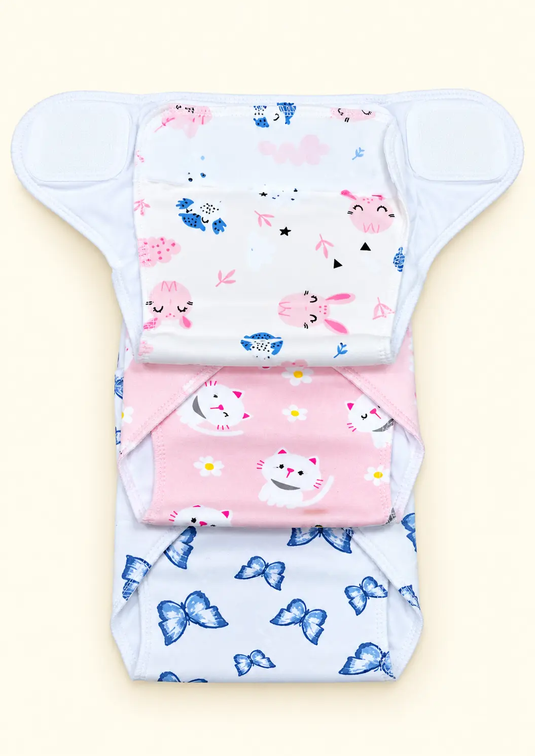 HOSIERY COTTON 3-PIECE PADDED VELCRO NAPPY SET β COLOR πΌβοΈπ€ - Image 4