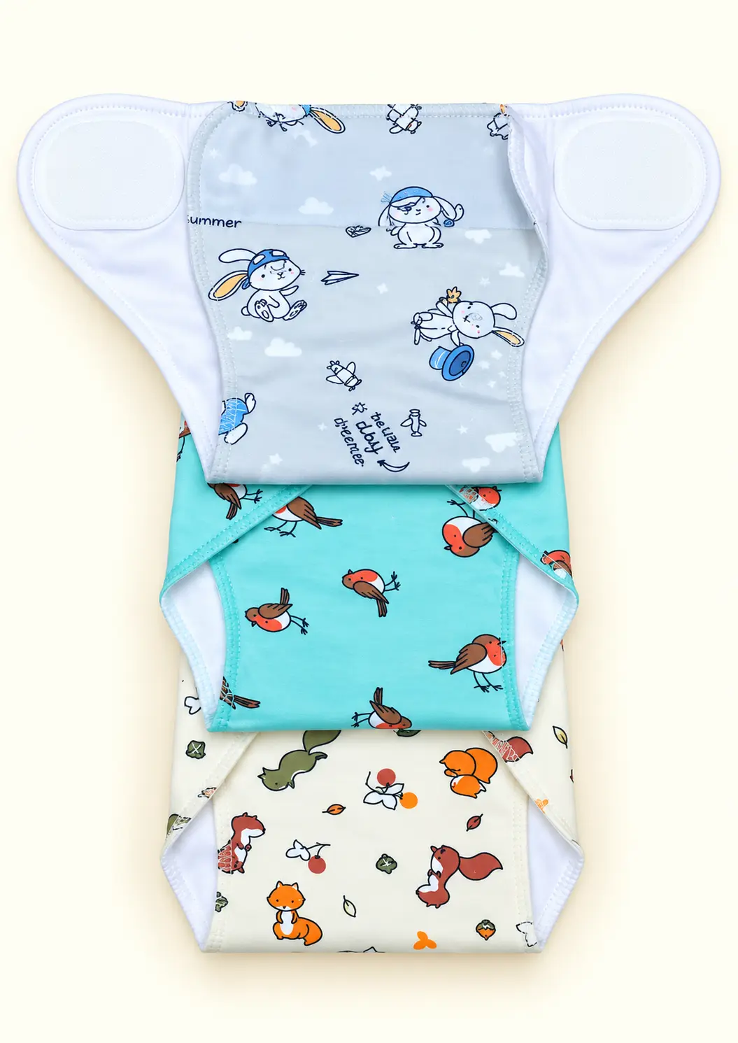 HOSIERY COTTON 3-PIECE PADDED VELCRO NAPPY SET β COLOR πΌβοΈπ€ - Image 9