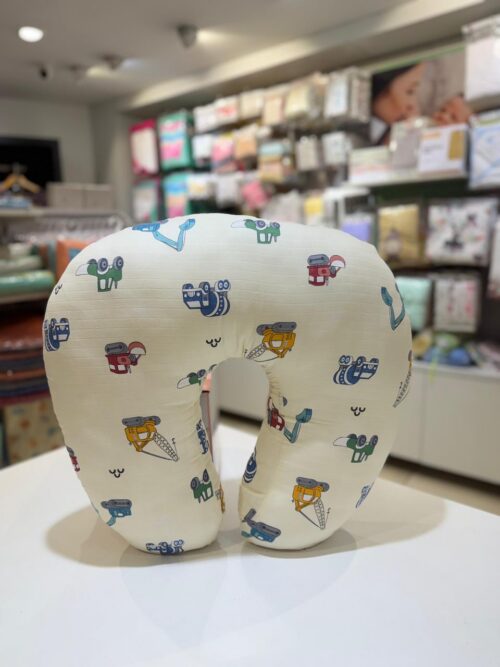 MUSLIN COTTON FEEDING PILLOW-WHITE TRUCK