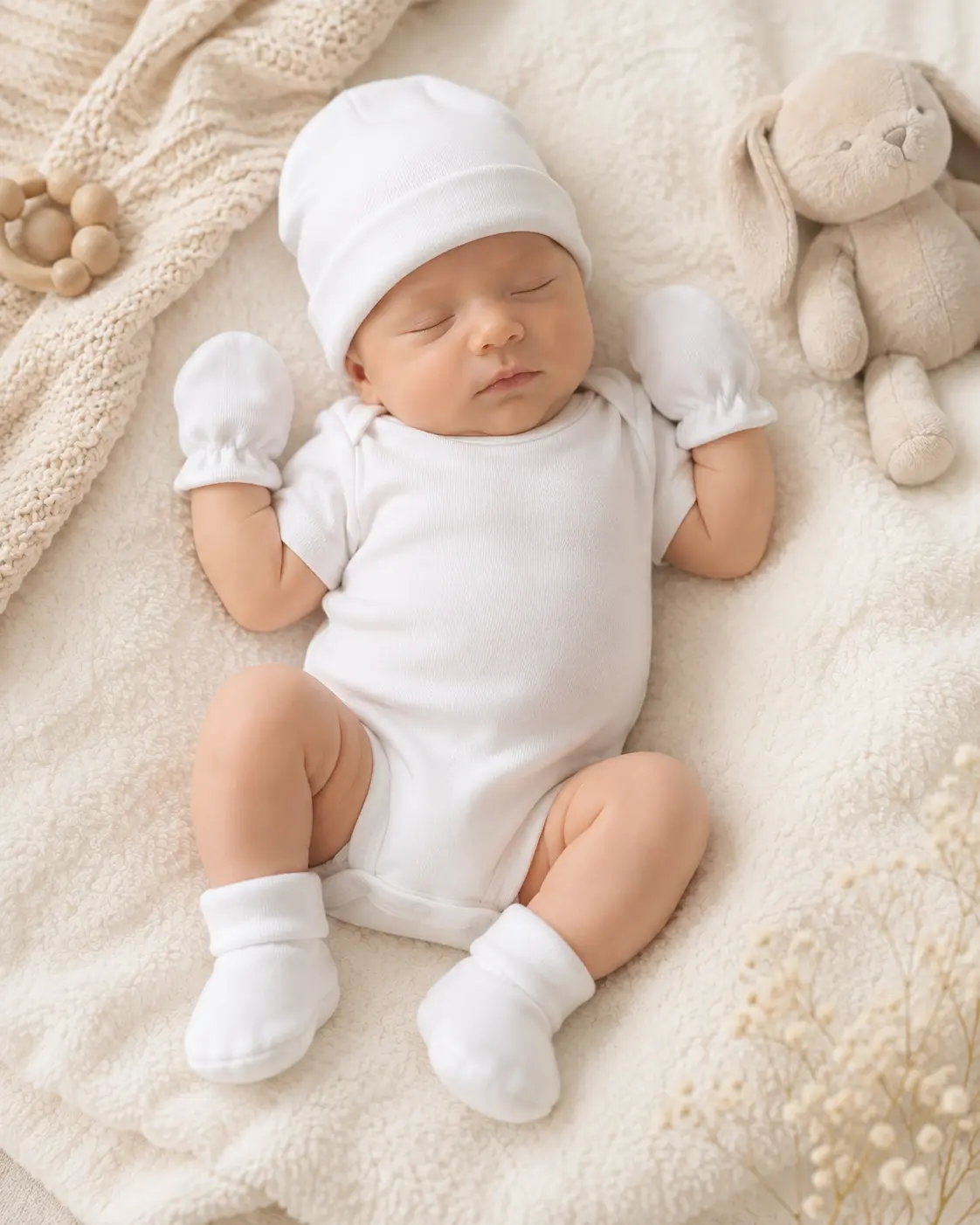 Baby Cap+Mit+Booty Set