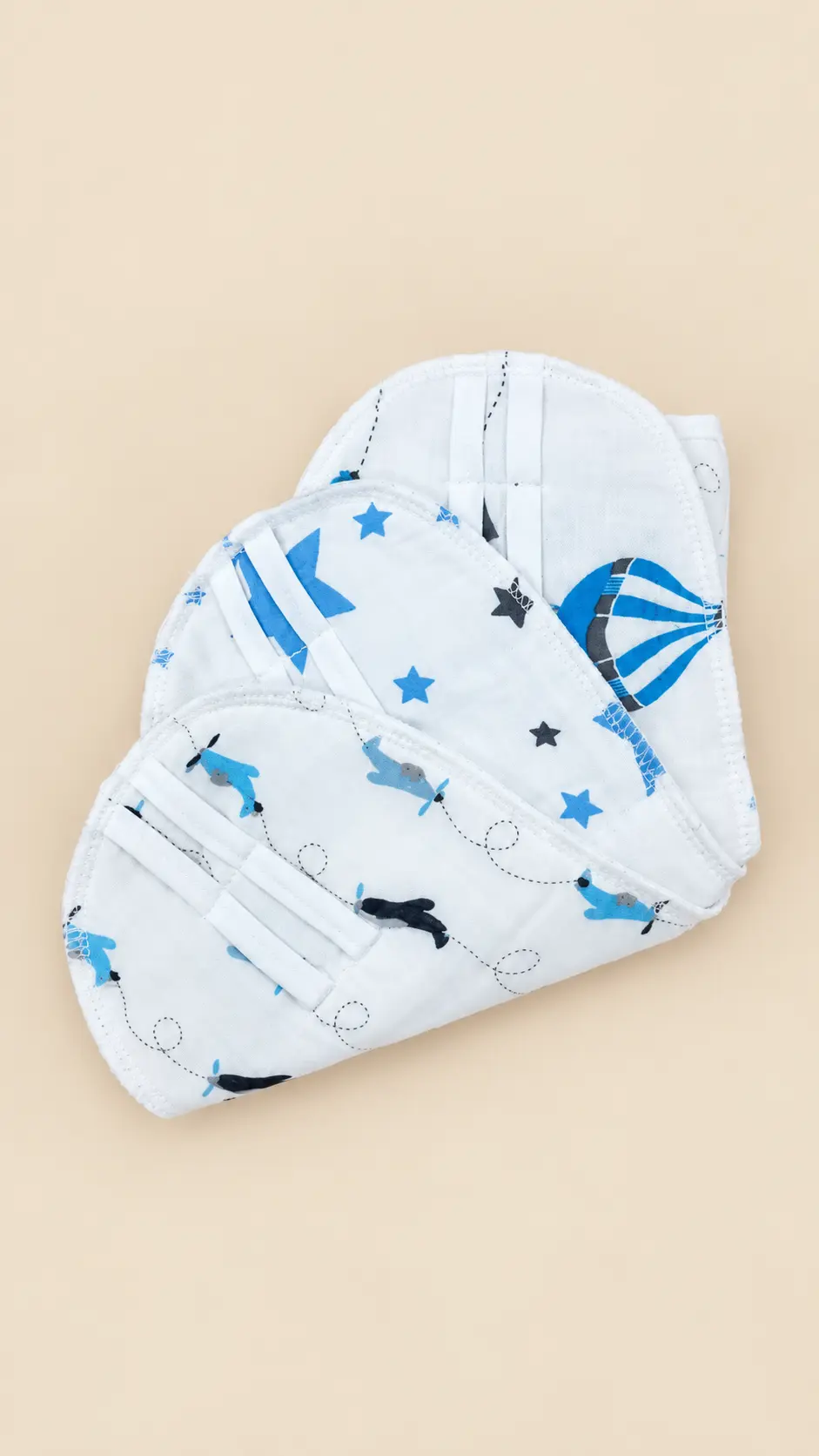 MUSLIN 3-PIECE PADDED NAPPY SET β WHITE πΌβοΈπ€ - Image 5