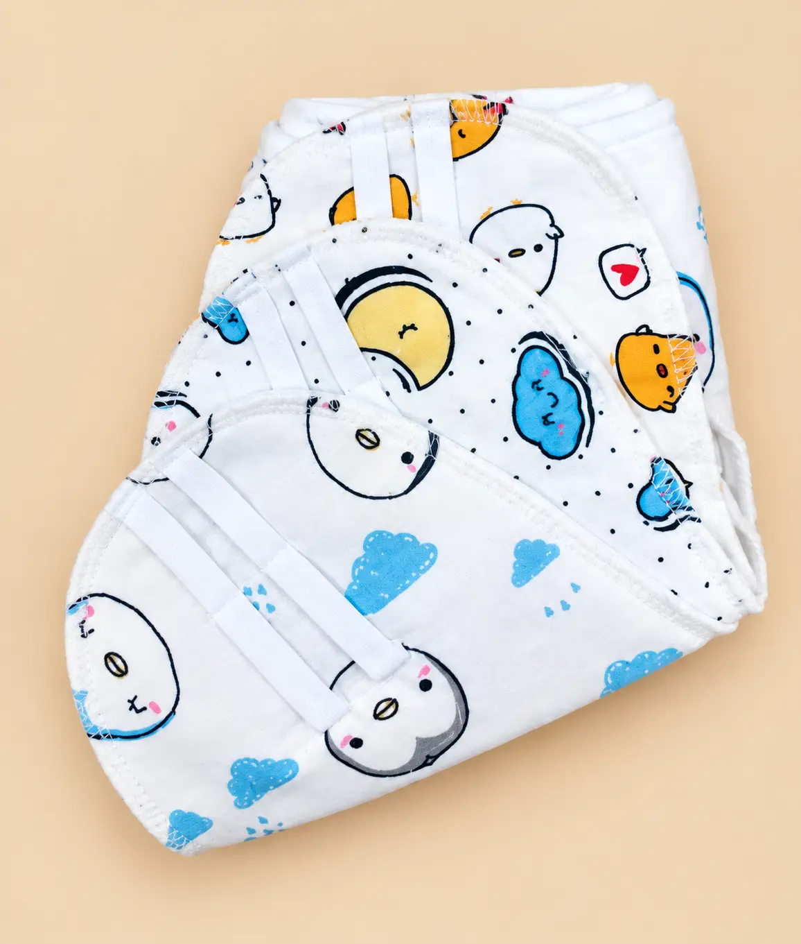 MUSLIN 3-PIECE PADDED NAPPY SET β WHITE πΌβοΈπ€ - Image 4