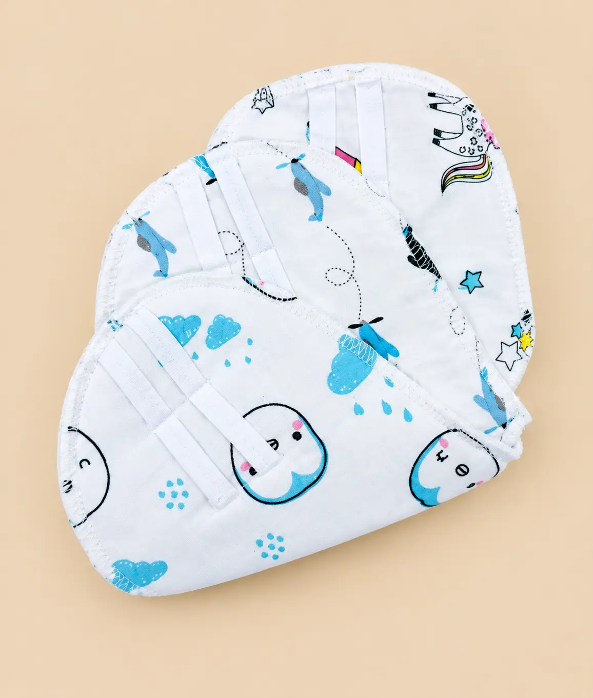 MUSLIN 3-PIECE PADDED NAPPY SET β WHITE πΌβοΈπ€ - Image 3