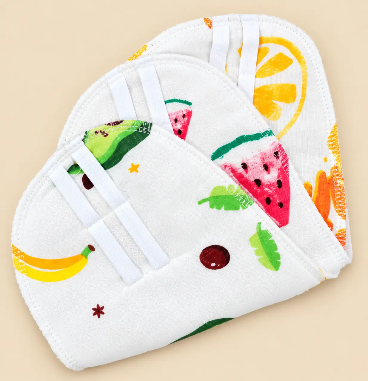 MUSLIN 3-PIECE PADDED NAPPY SET β WHITE πΌβοΈπ€