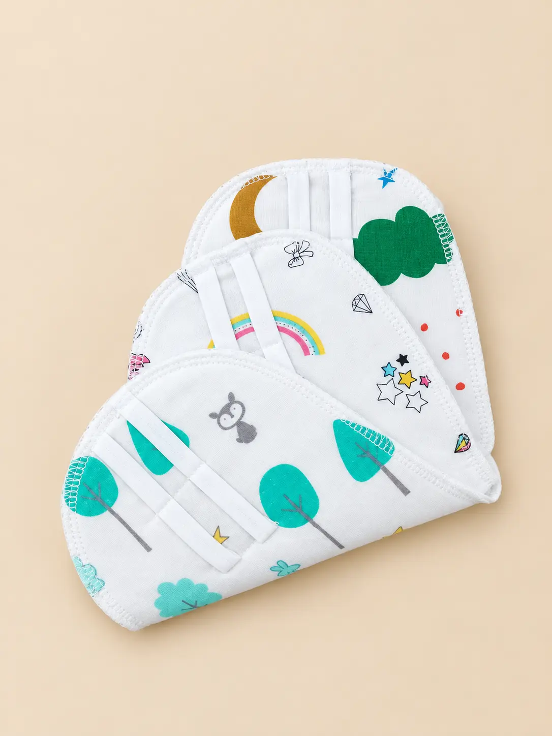 MUSLIN 3-PIECE PADDED NAPPY SET β WHITE πΌβοΈπ€ - Image 7
