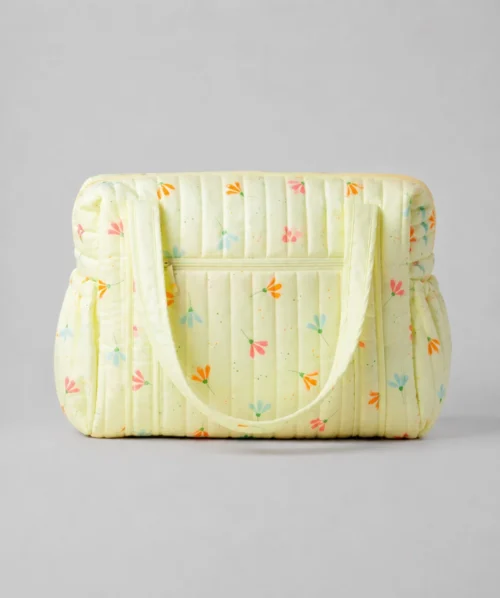 MUSLIN DIAPER BAG - Lime Cream Bloom