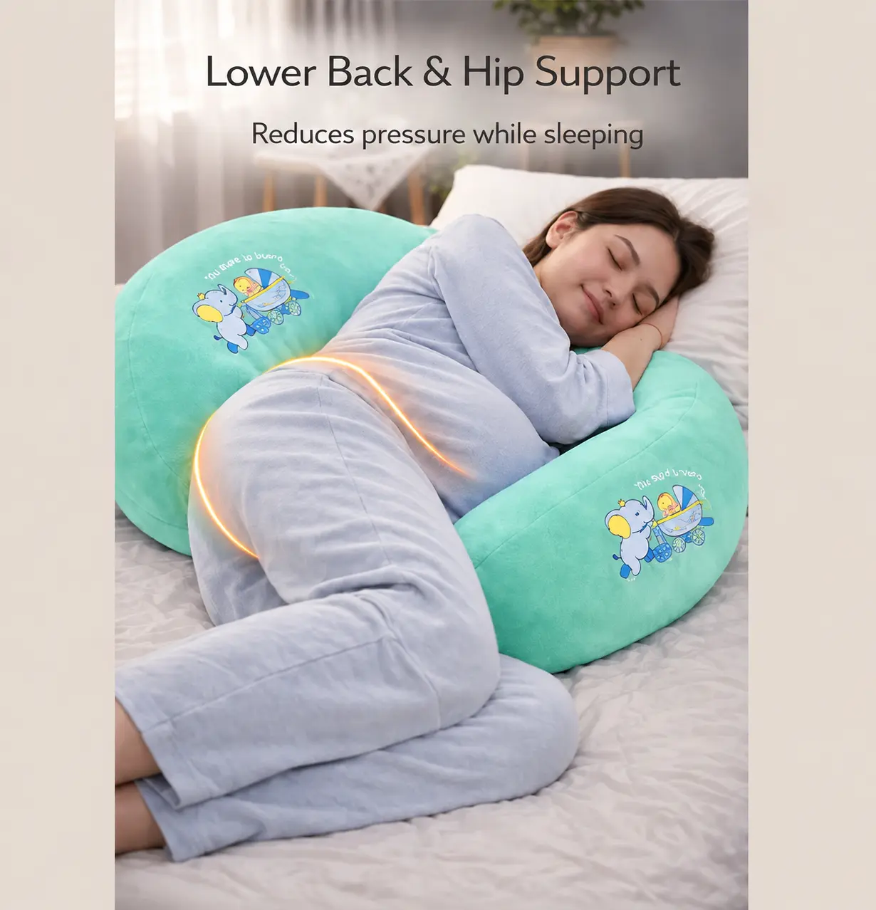 3 PIECE MATERNITY PILLOW SET FOR PREGNANCY SUPPORT-GREEN 🛏️☘️🤰 - Image 5