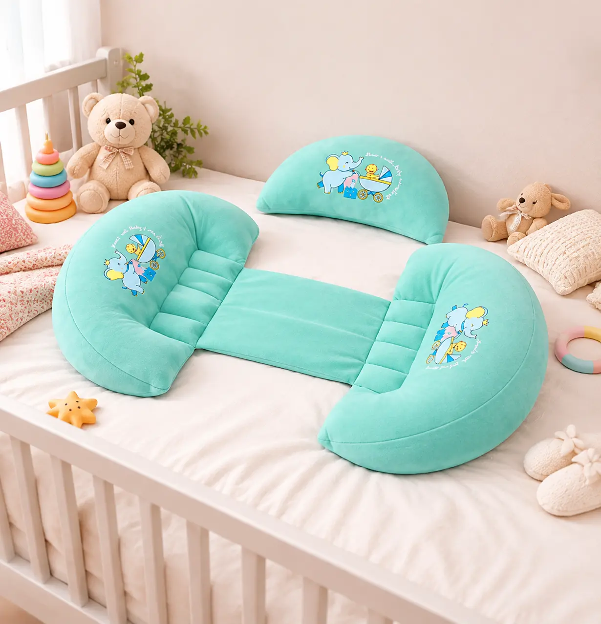 3 PIECE MATERNITY PILLOW SET FOR PREGNANCY SUPPORT-GREEN 🛏️☘️🤰 - Image 8