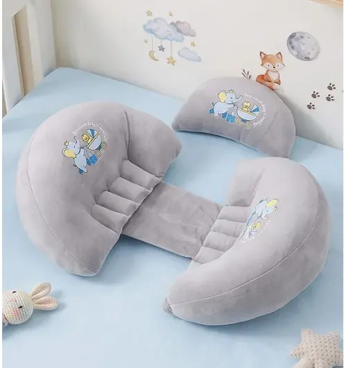 3 PIECE MATERNITY PILLOW SET FOR PREGNANCY SUPPORT-GREY 🛏️🩶🤰 - Image 2