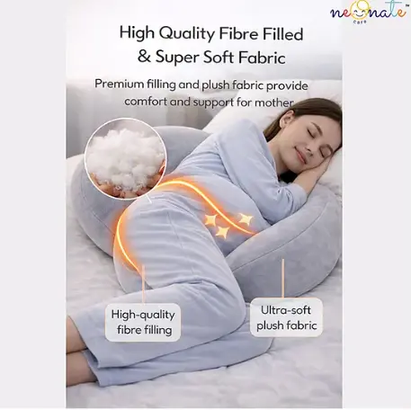 3 PIECE MATERNITY PILLOW SET FOR PREGNANCY SUPPORT-GREY 🛏️🩶🤰 - Image 3