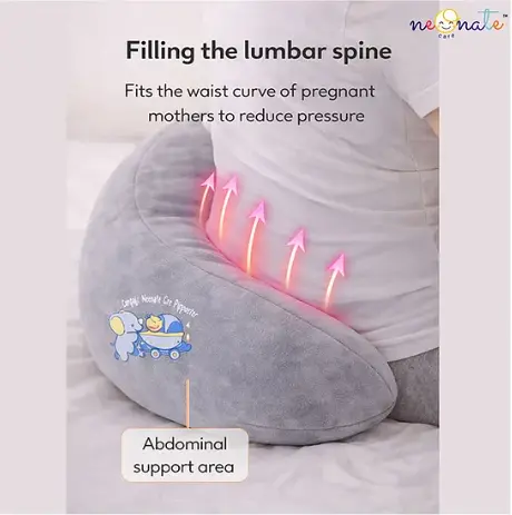 3 PIECE MATERNITY PILLOW SET FOR PREGNANCY SUPPORT-GREY 🛏️🩶🤰 - Image 8