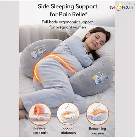 3 PIECE MATERNITY PILLOW SET FOR PREGNANCY SUPPORT-GREY 🛏️🩶🤰 - Image 4