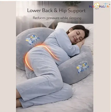 3 PIECE MATERNITY PILLOW SET FOR PREGNANCY SUPPORT-GREY 🛏️🩶🤰 - Image 5