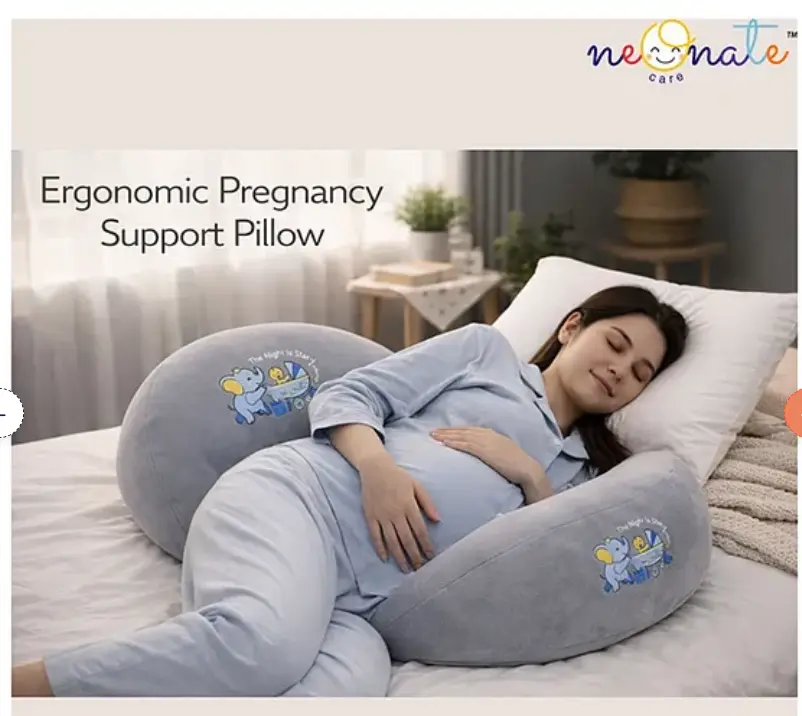 3 PIECE MATERNITY PILLOW SET FOR PREGNANCY SUPPORT-GREY 🛏️🩶🤰 - Image 6