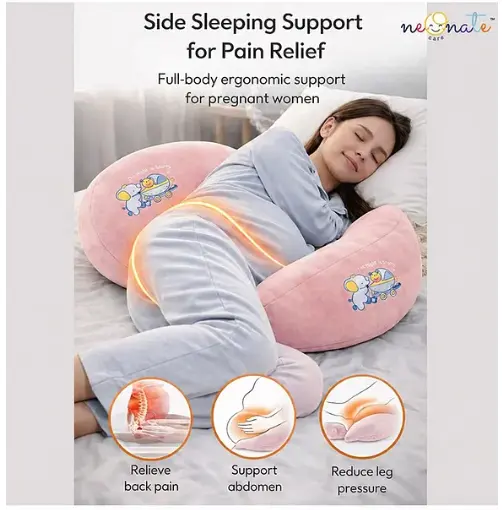 3 PIECE MATERNITY PILLOW SET FOR PREGNANCY SUPPORT-PINK ๐๏ธ๐ธ๐คฐ - Image 3