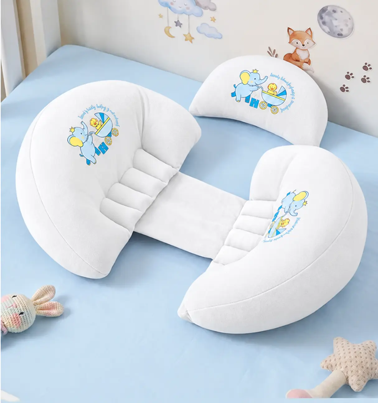 3 PIECE MATERNITY PILLOW SET FOR PREGNANCY SUPPORT-WHITE 🛏️☁️🤰 - Image 2