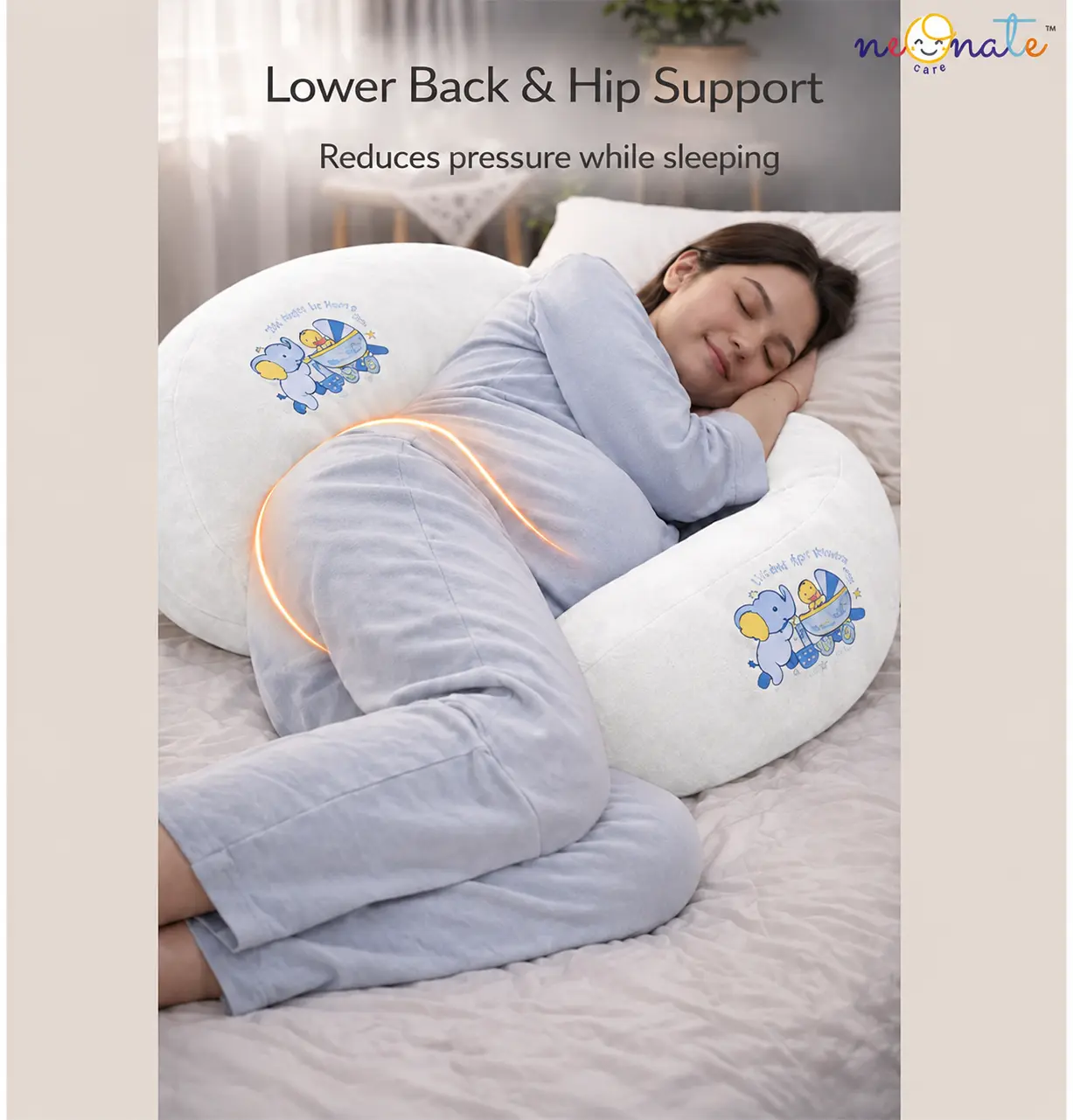 3 PIECE MATERNITY PILLOW SET FOR PREGNANCY SUPPORT-WHITE 🛏️☁️🤰 - Image 5