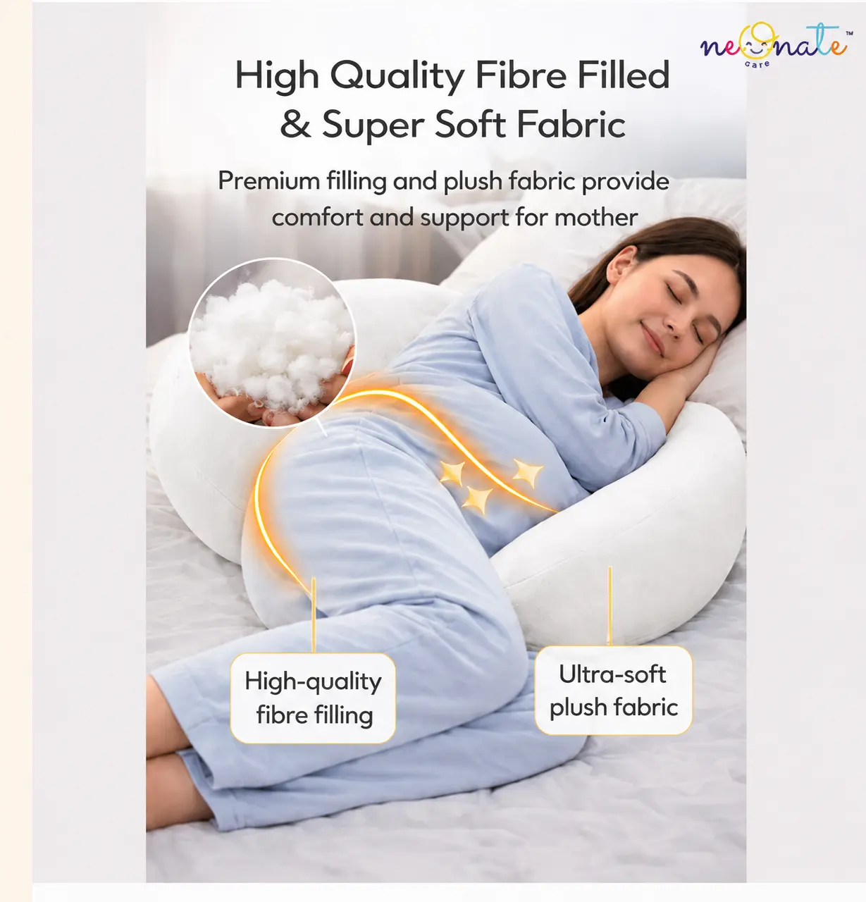3 PIECE MATERNITY PILLOW SET FOR PREGNANCY SUPPORT-WHITE 🛏️☁️🤰 - Image 6