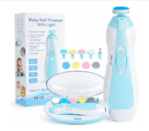 BABY NAIL TRIMMER WITH LED LIGHT & 6 GENTLE FILING HEADS 🍼✨🌸