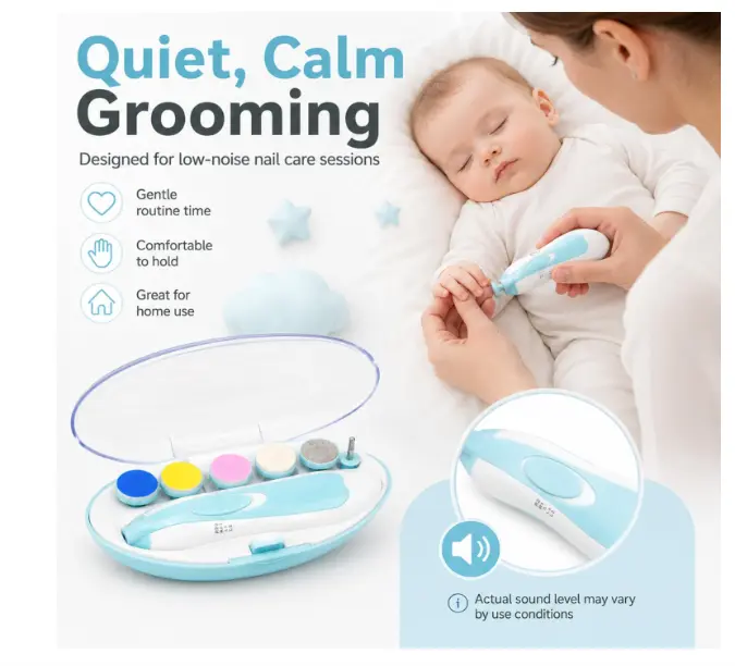 BABY NAIL TRIMMER WITH LED LIGHT & 6 GENTLE FILING HEADS πΌβ¨πΈ - Image 10