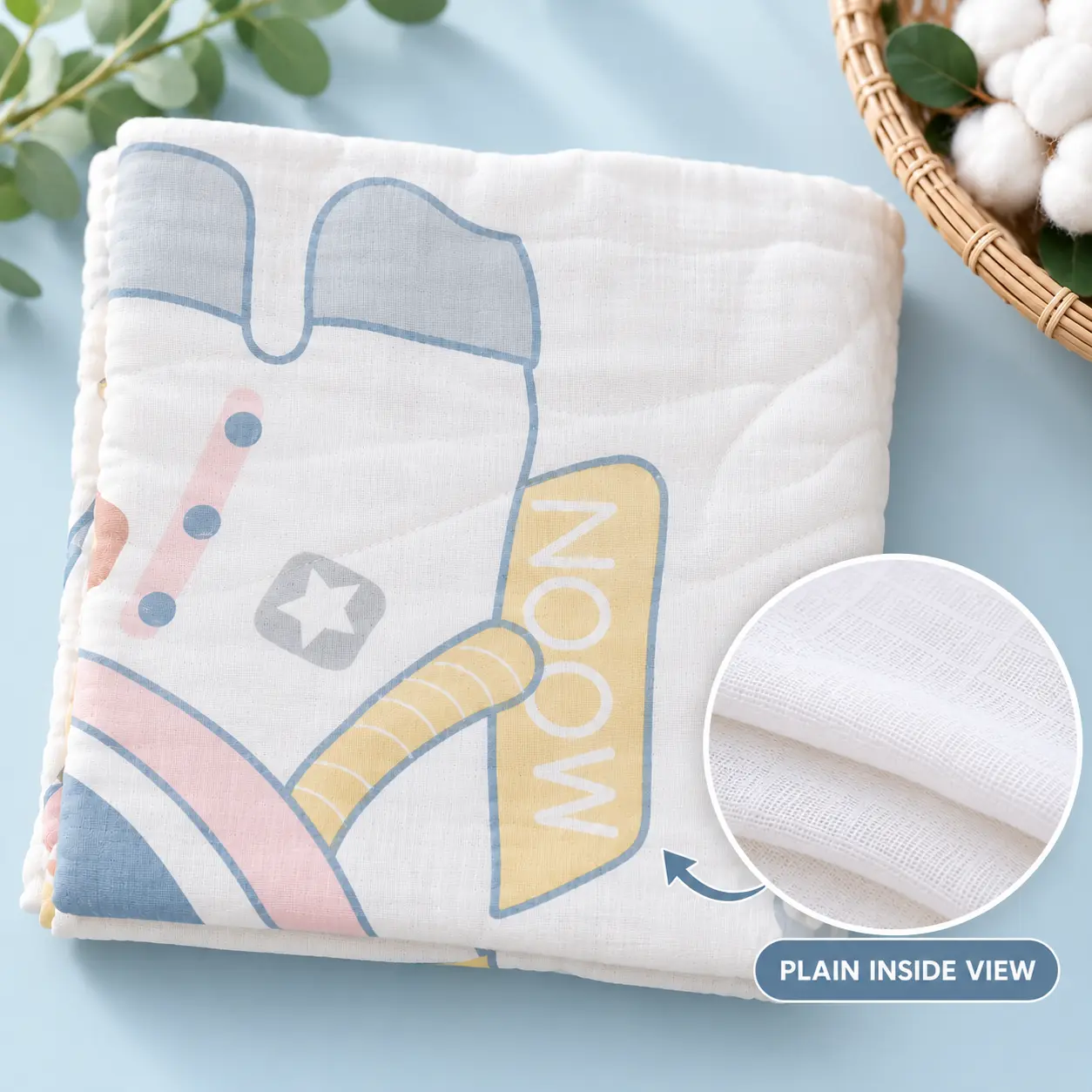 Soft Bamboo Cotton Baby Blanket β 110 x 110 cmπΏβοΈπ§Έ - Image 8