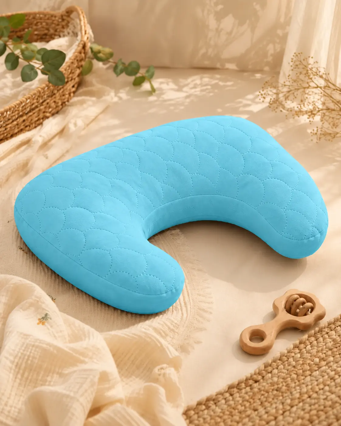 COZYNEST FEEDING PILLOW - SKY BLUE🌿🍼🩵 - Image 2