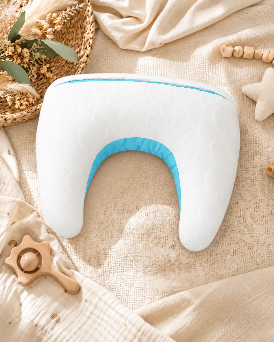 COZYNEST FEEDING PILLOW - SKY BLUE🌿🍼🩵 - Image 3