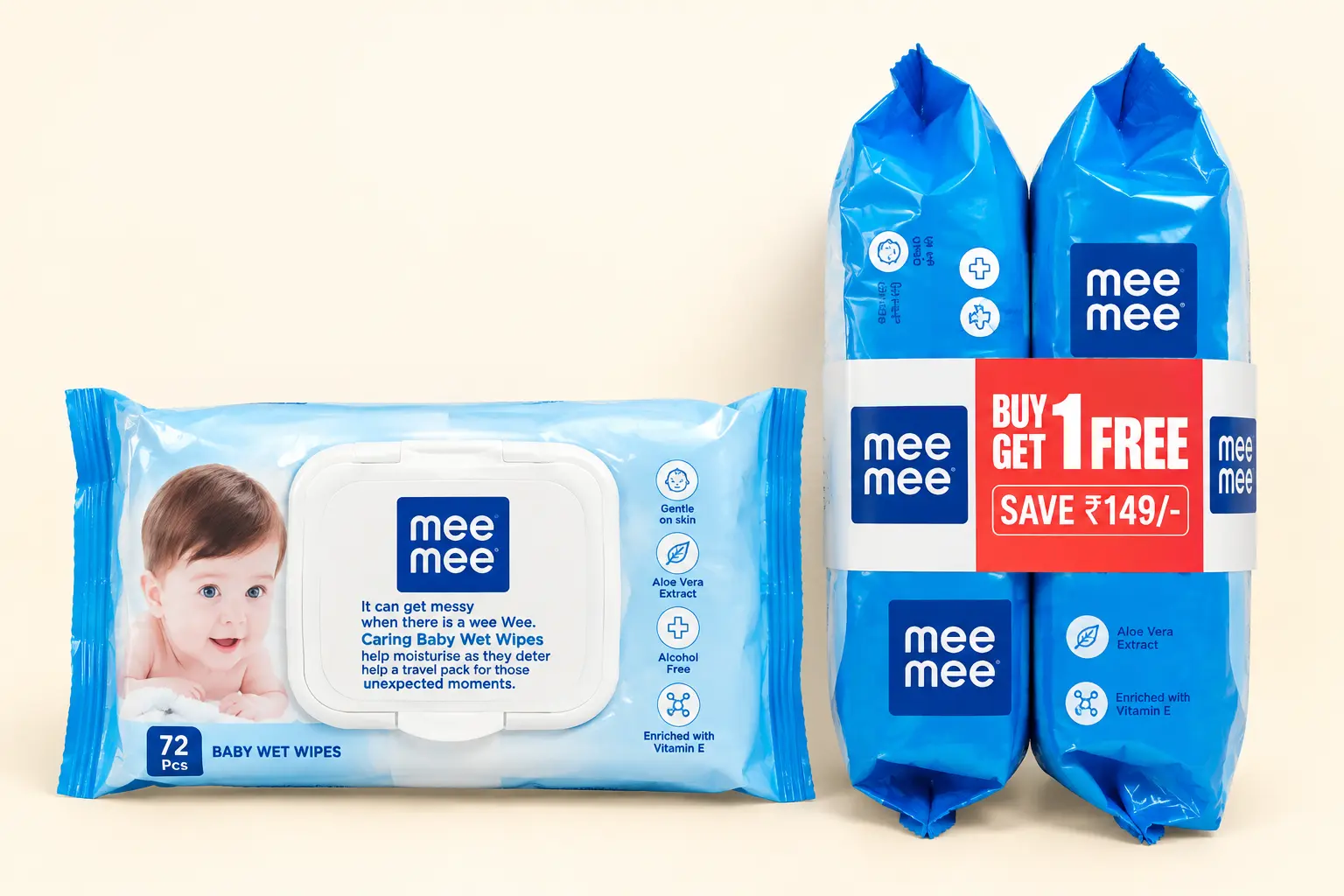 MEE MEE CARING BABY WET WIPES – BUY 1 GET 1 FREE