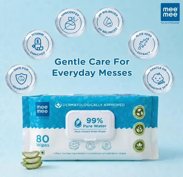 MEE MEE 99% PURE WATER PLANT INFUSED BABY WIPES BUY 1 GET 1 πΌπ§πΏ - Image 9