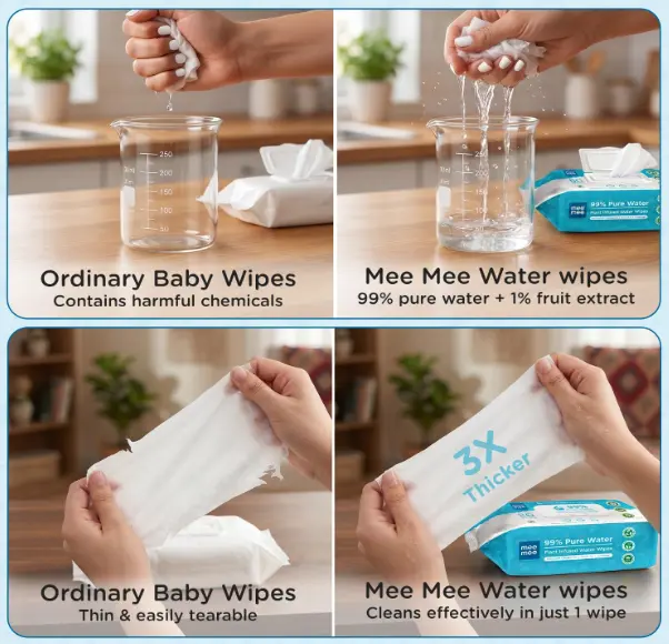 MEE MEE 99% PURE WATER PLANT INFUSED BABY WIPES BUY 1 GET 1 πΌπ§πΏ - Image 6