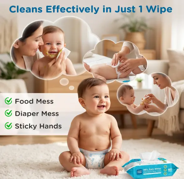 MEE MEE 99% PURE WATER PLANT INFUSED BABY WIPES BUY 1 GET 1 πΌπ§πΏ - Image 3