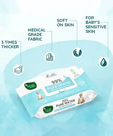 MOTHER SPARSH 99% PURE WATER EXTRA GENTLE EXTRA THICK BABY WIPES β 72 WIPES πΌπ§πΏ - Image 3