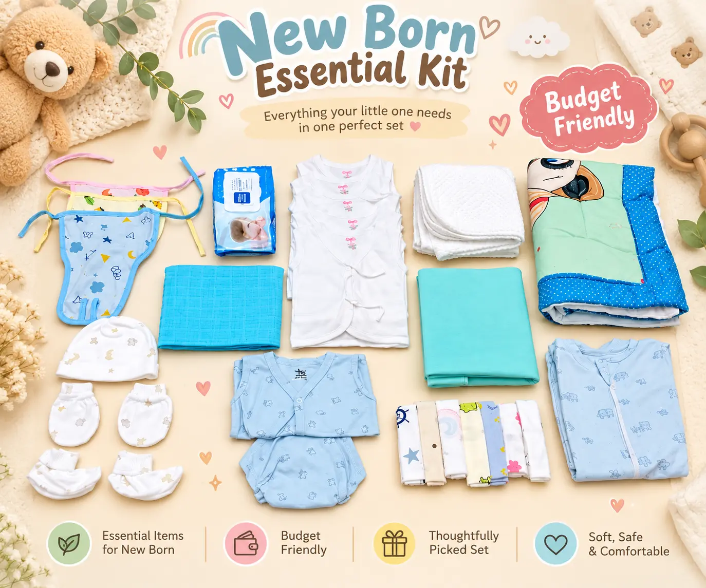 Newborn Essentials Kit โ 23 Pieces | Affordable Baby Starter Combo๐ถ๐๐