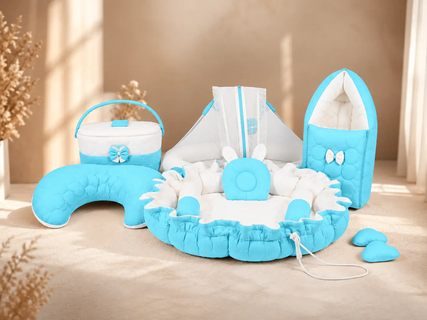 PREMIUM NEWBORN BABY BEDDING 5PC SET👶✨☁️ - Image 9