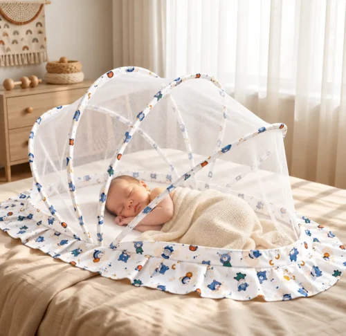 BABY MOSQUITO NET – LIGHTWEIGHT & PORTABLE FOLDABLE BABY NET👶🦟✨