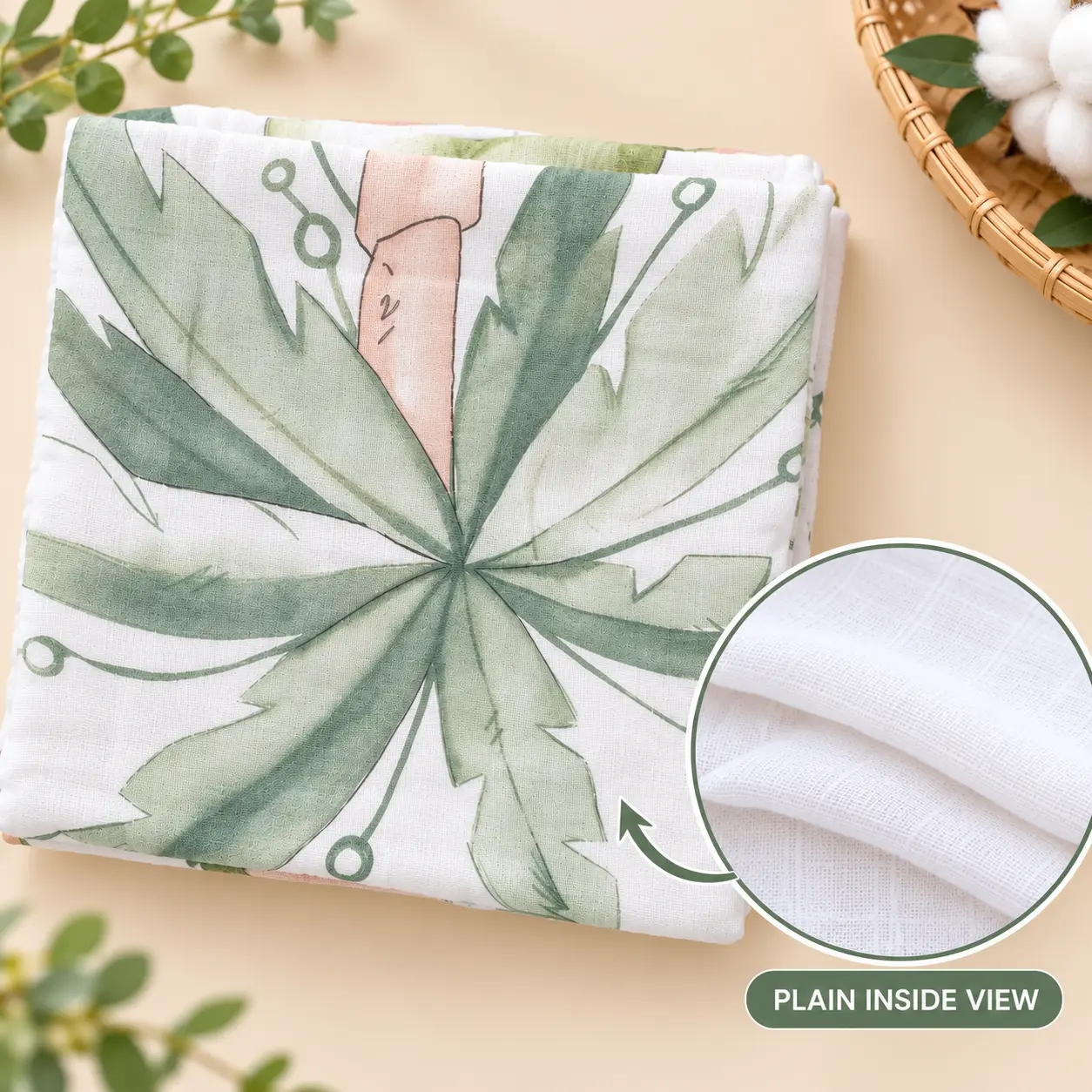 Soft Bamboo Cotton Baby Blanket β 110 x 110 cmπΏβοΈπ§Έ - Image 3
