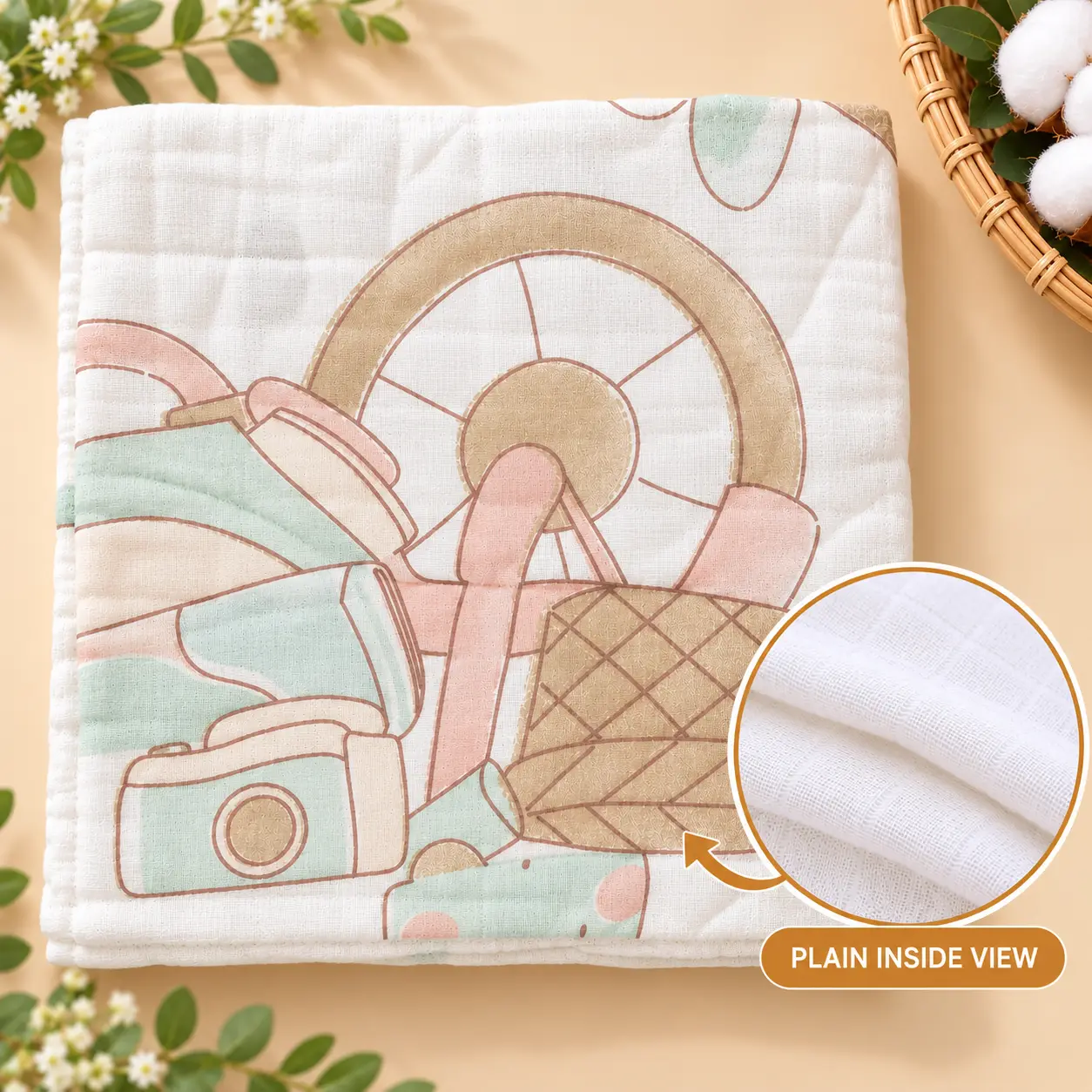 Soft Bamboo Cotton Baby Blanket β 110 x 110 cmπΏβοΈπ§Έ - Image 7
