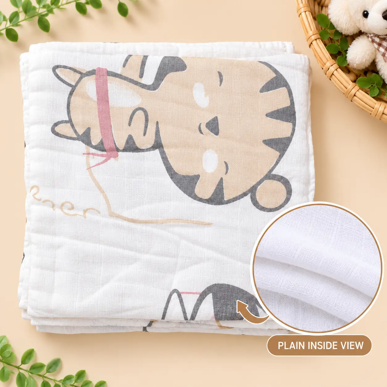 Soft Bamboo Cotton Baby Blanket β 110 x 110 cmπΏβοΈπ§Έ - Image 6