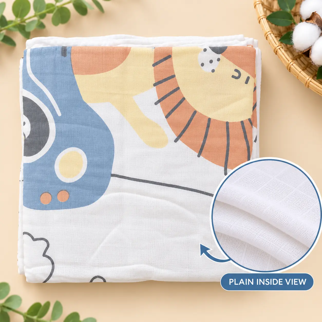 Soft Bamboo Cotton Baby Blanket β 110 x 110 cmπΏβοΈπ§Έ - Image 5